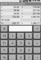 gbaCalc Decimal Calculator- калькулятор для Android