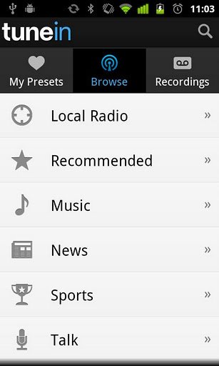 TuneIn Radio Pro v5- на Android